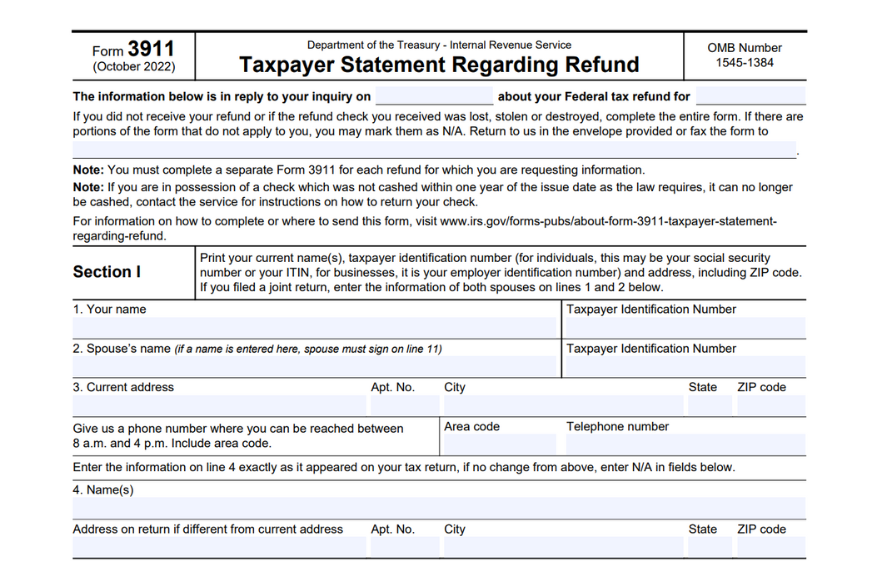 IRS Form 3911