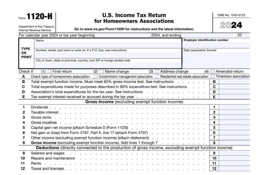 Free Form 1120-H 2024 Template to Edit Online