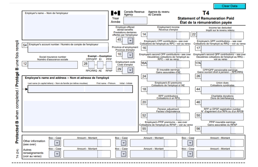 Free T4 Statement of Remuneration Paid (Slip) Template to Edit Online