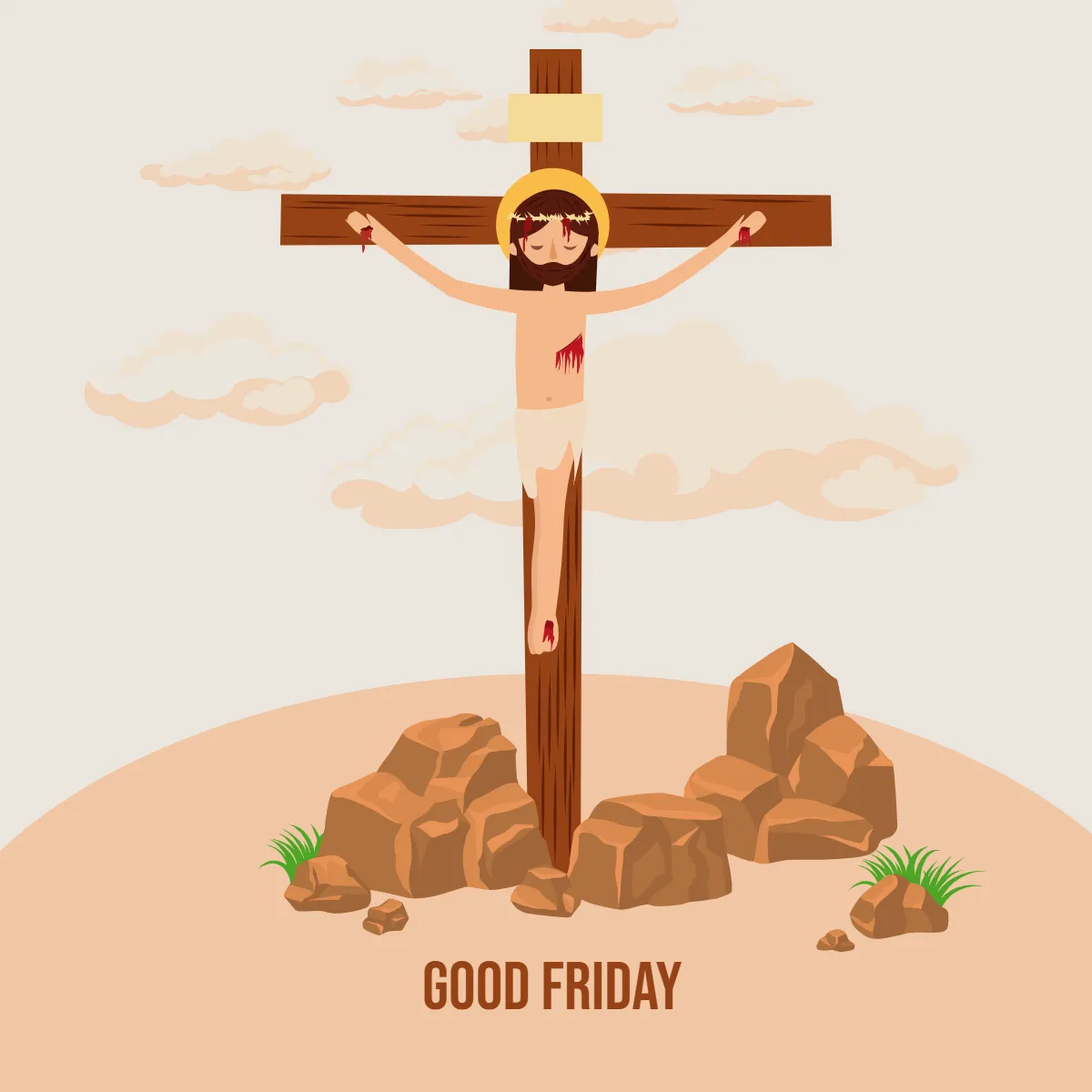 Free Good Friday Crucifixion Clip Arts Template to Edit Online