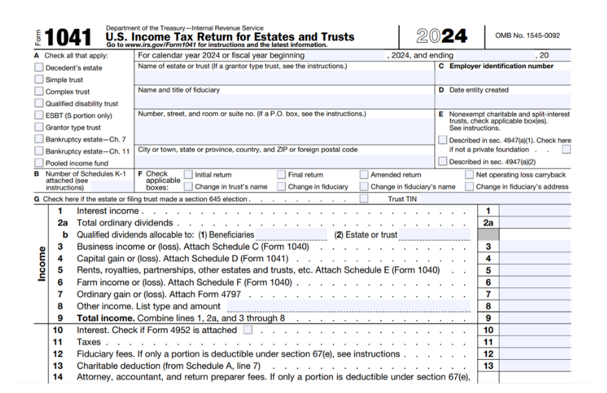 IRS 1041 Form