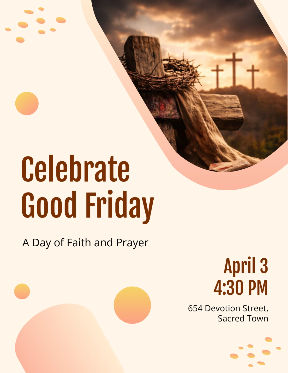 Free Holy Good Friday Flyer Template to Edit Online