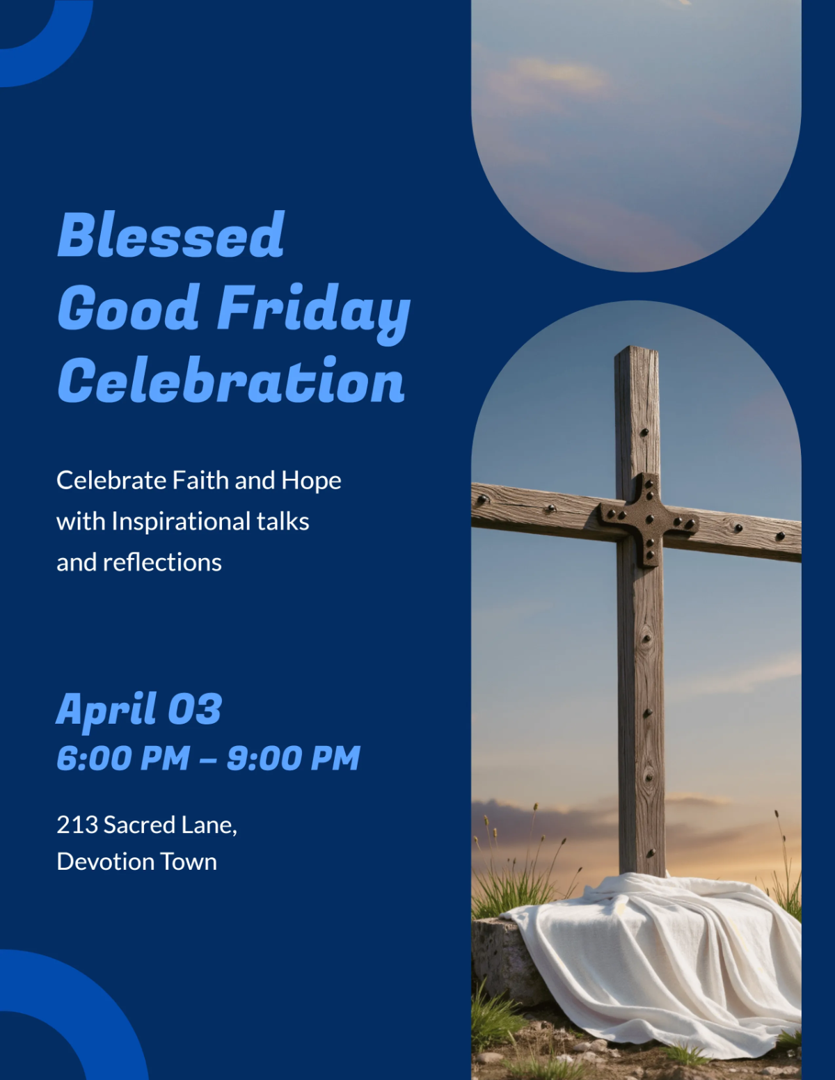 Free Blessed Good Friday Flyer Template to Edit Online