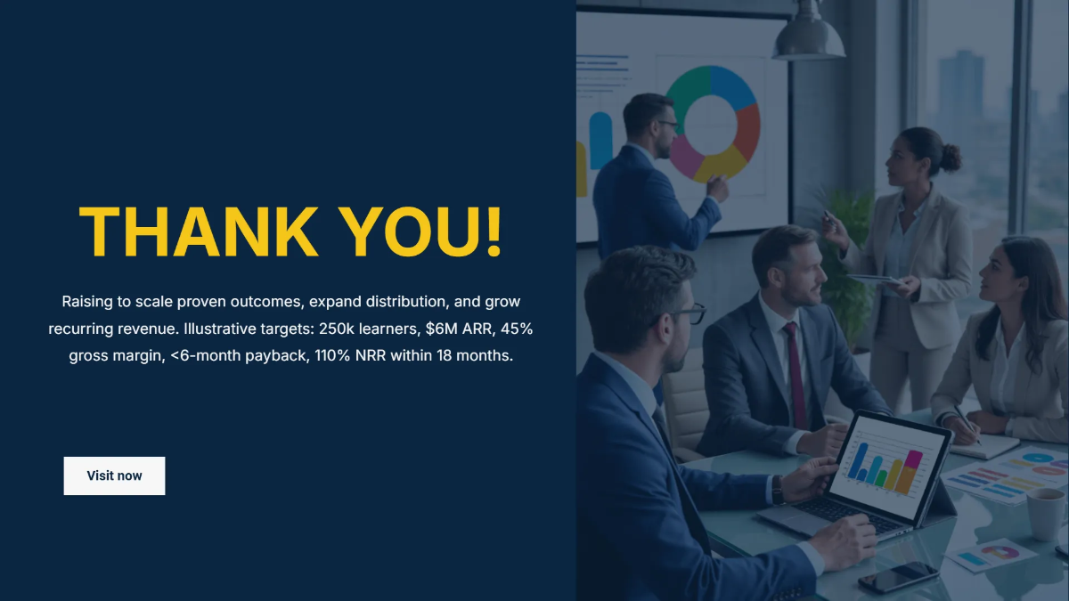 Free EdTech Startup Investor Pitch Deck Template to Edit Online