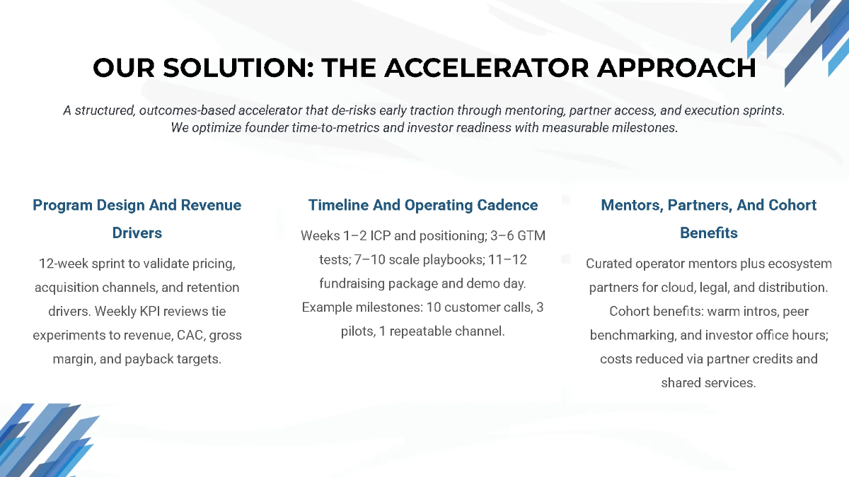 Free Accelerator Program Pitch Deck Template to Edit Online
