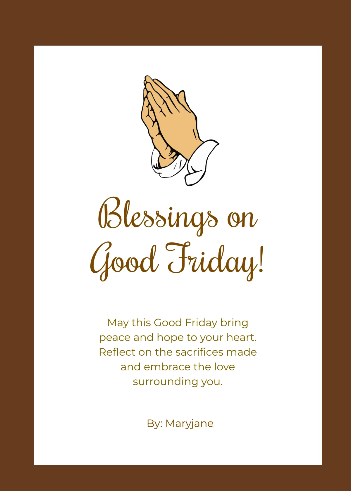 Free Religious Good Friday Wishes Template to Edit Online