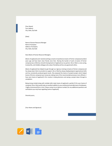 Reference Letter Template Google Docs