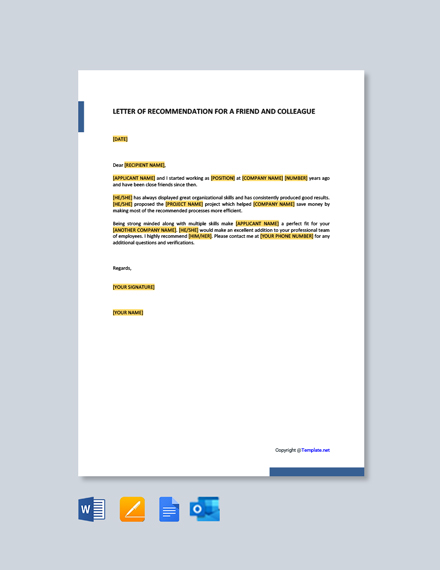 Letter Of Recommendation For A Friend from images.template.net