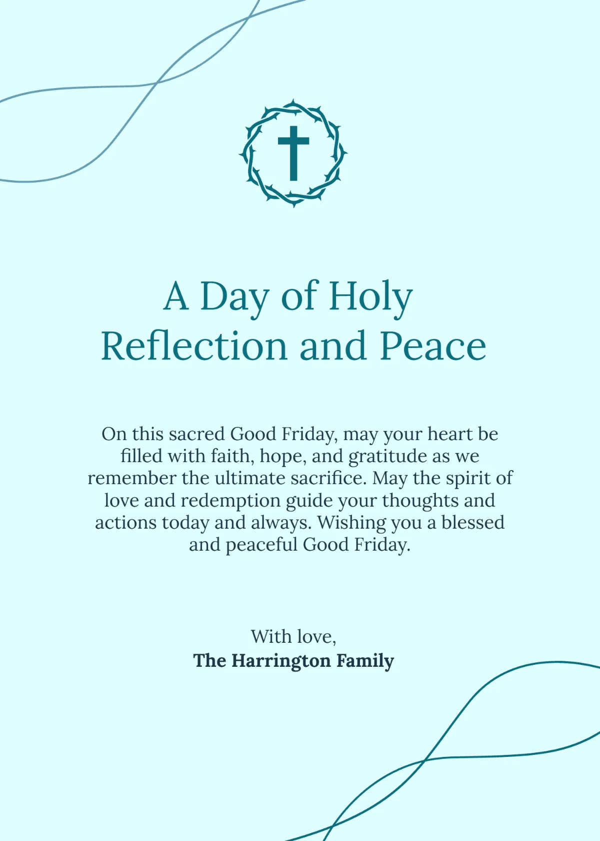 Free Holy Reflection Good Friday Wishes Template to Edit Online