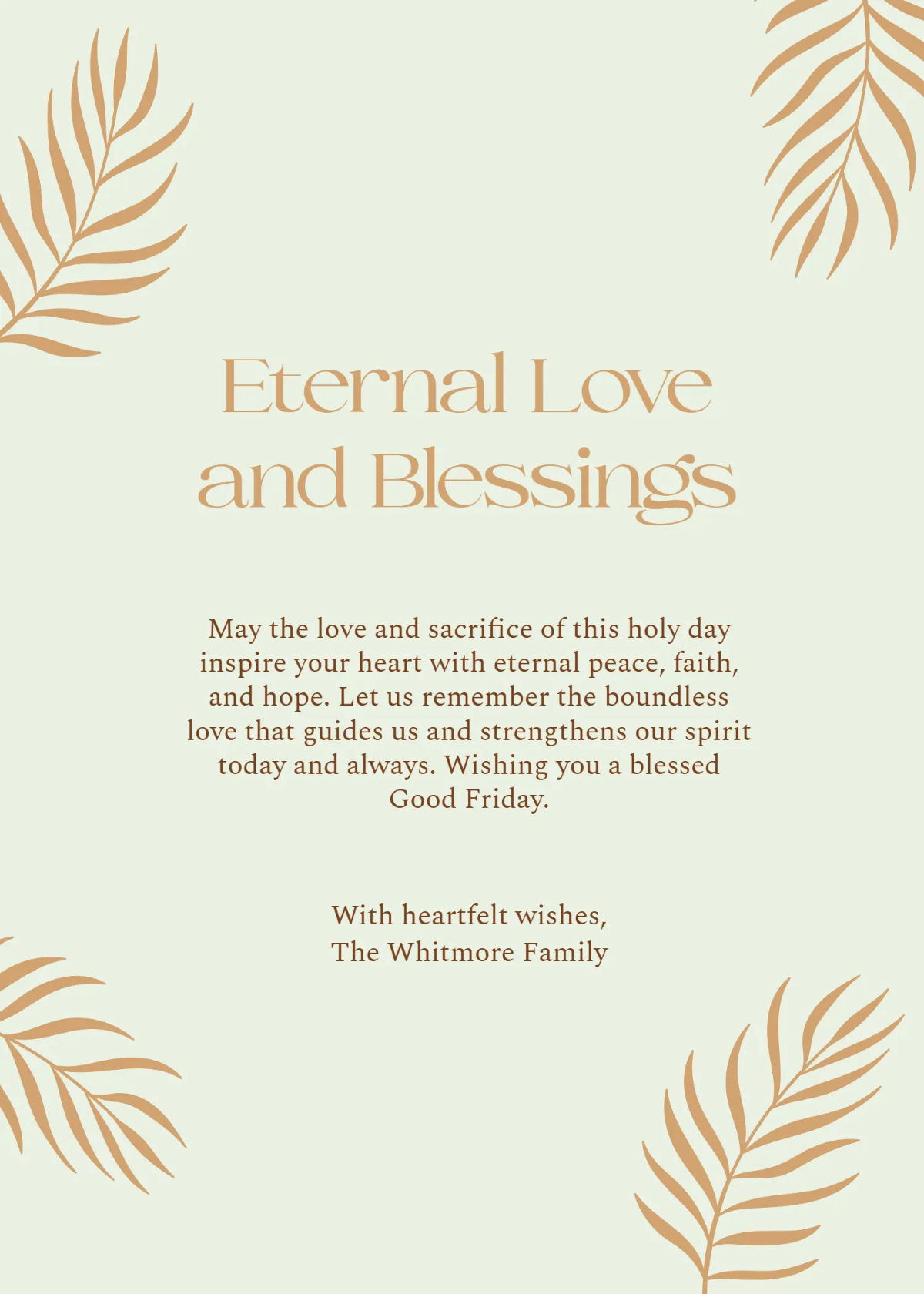 Free Good Friday Eternal Love Wishes Template to Edit Online