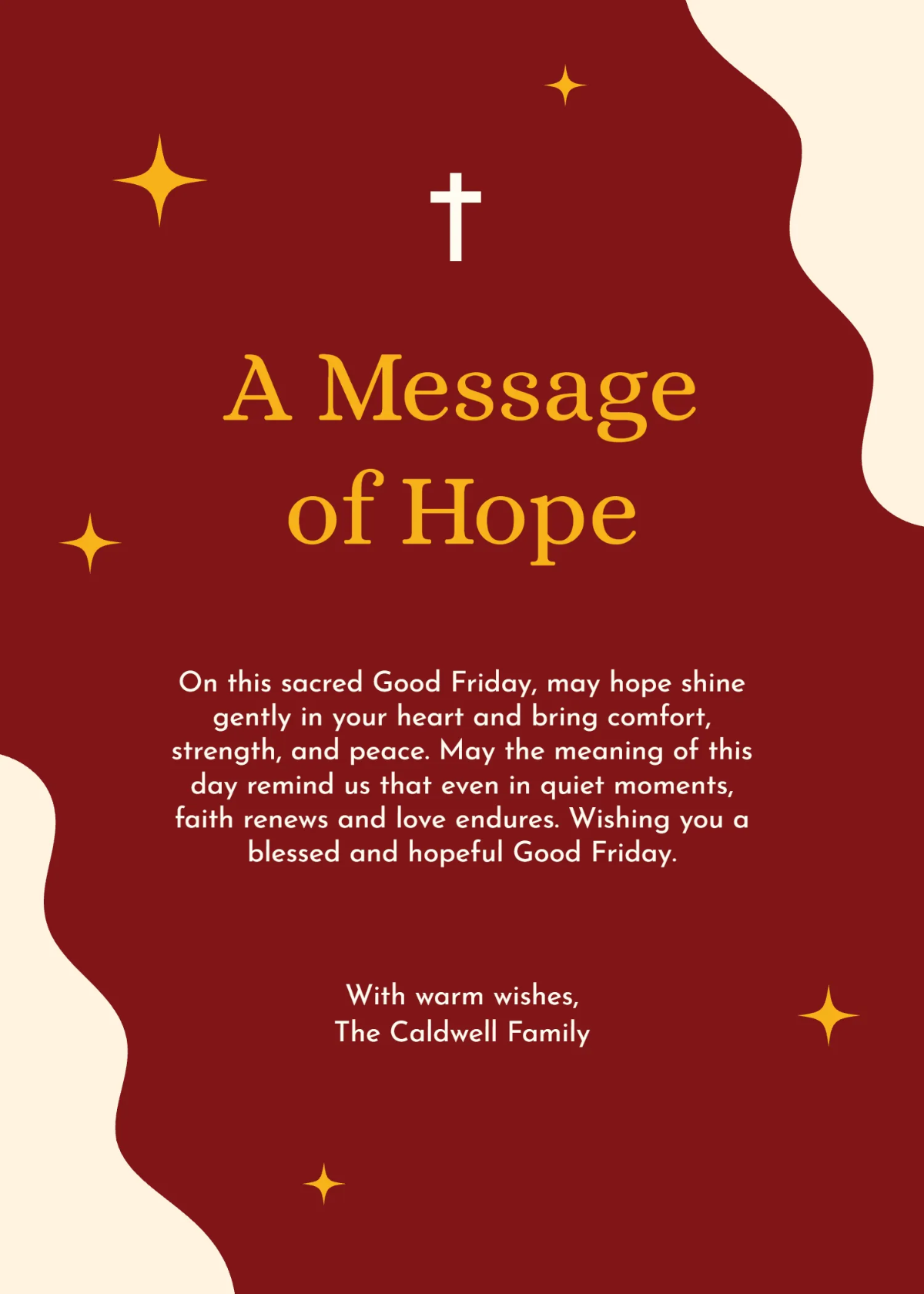 Free Hope Good Friday Wishes Template to Edit Online