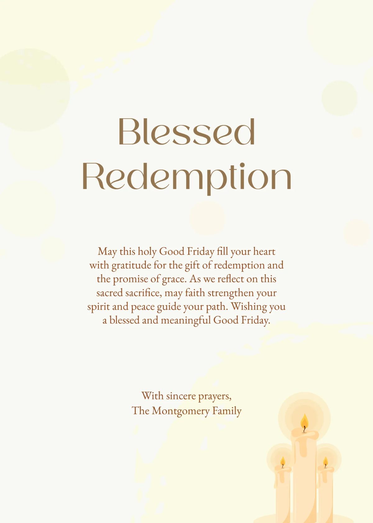 Free Good Friday Blessed Redemption Wishes Template to Edit Online