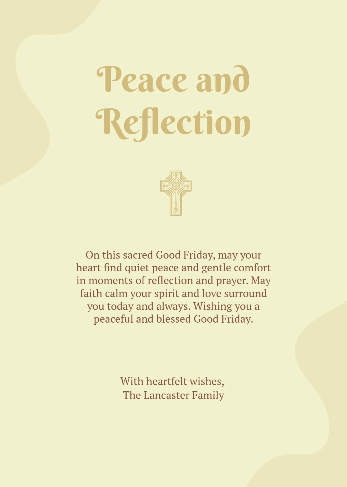 Free Good Friday Peace Wishes Template to Edit Online