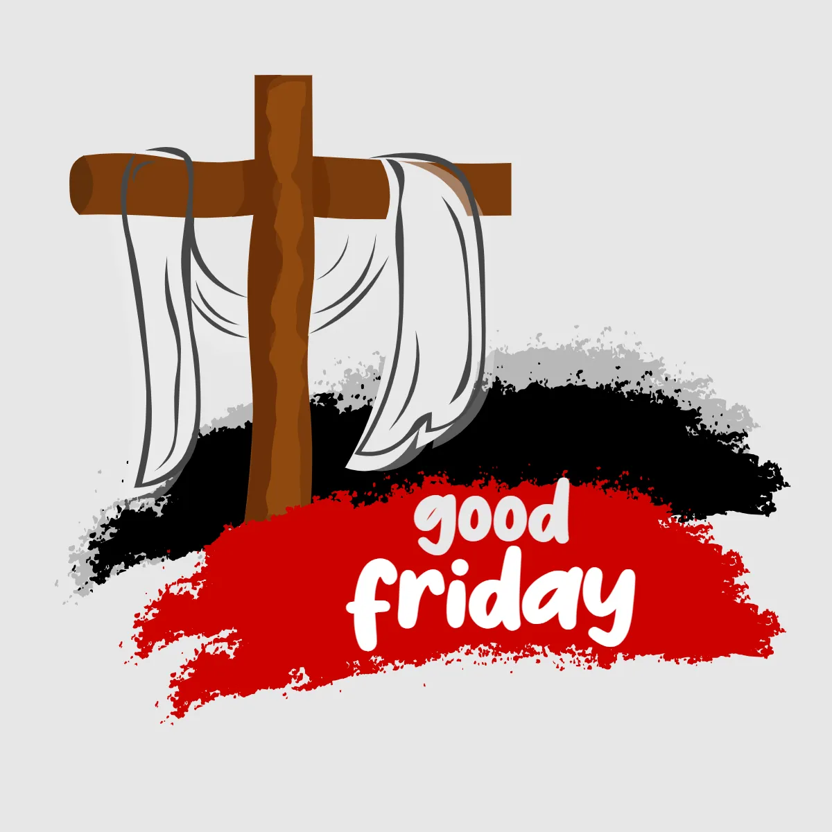 Free Good Friday Red Black Clip Arts Template to Edit Online