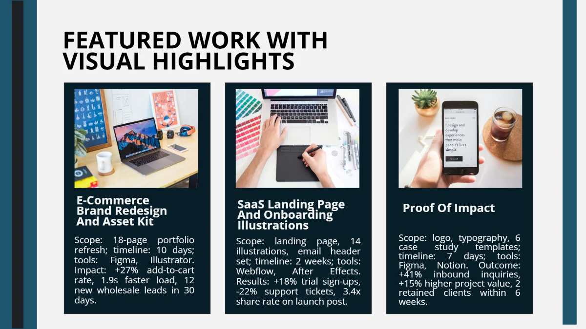 Freelancer Creative Portfolio Template to Edit Online