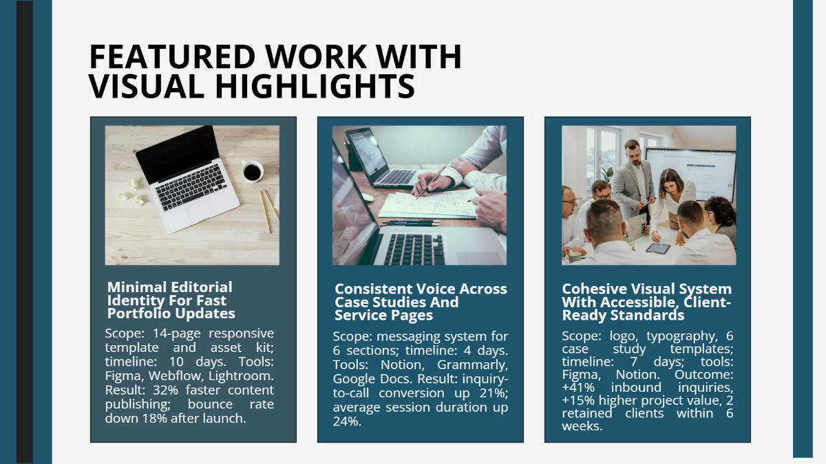 Freelancer Creative Portfolio Template to Edit Online