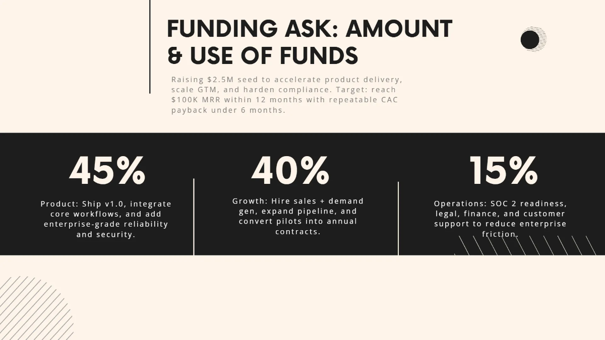 Free Startup Investor Pitch Deck Template to Edit Online