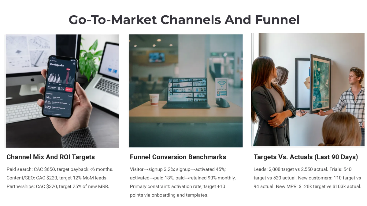 Free Startup KPI Dashboard Pitch Deck Template to Edit Online