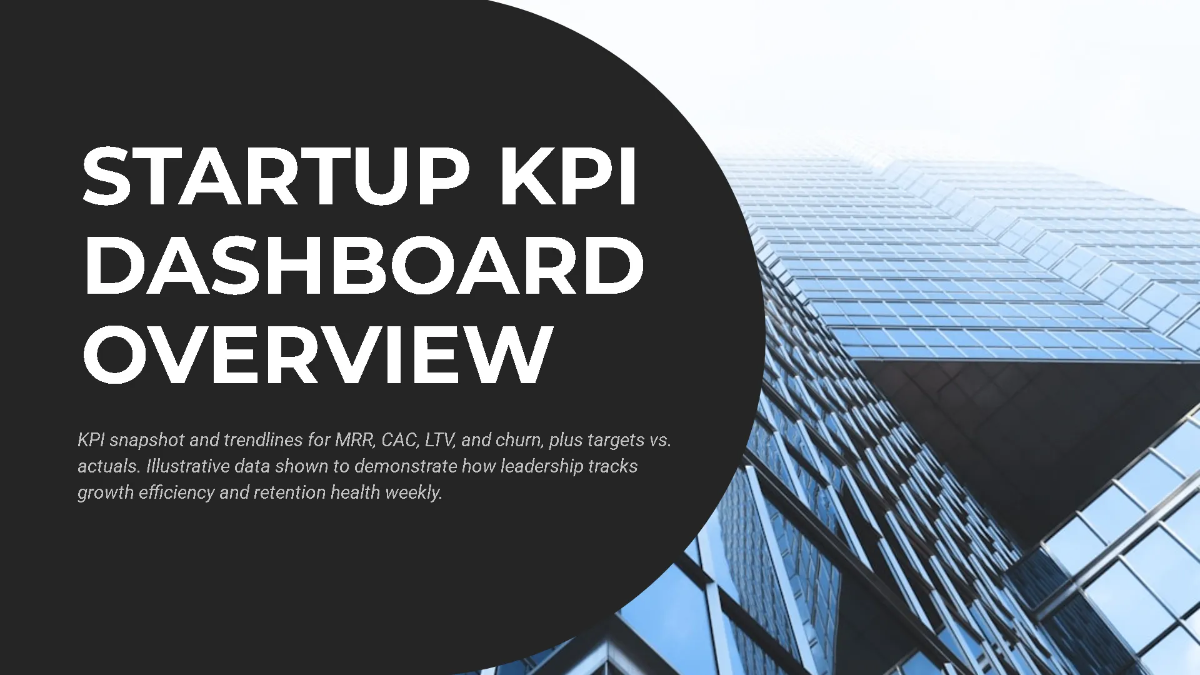 Startup KPI Dashboard Pitch Deck