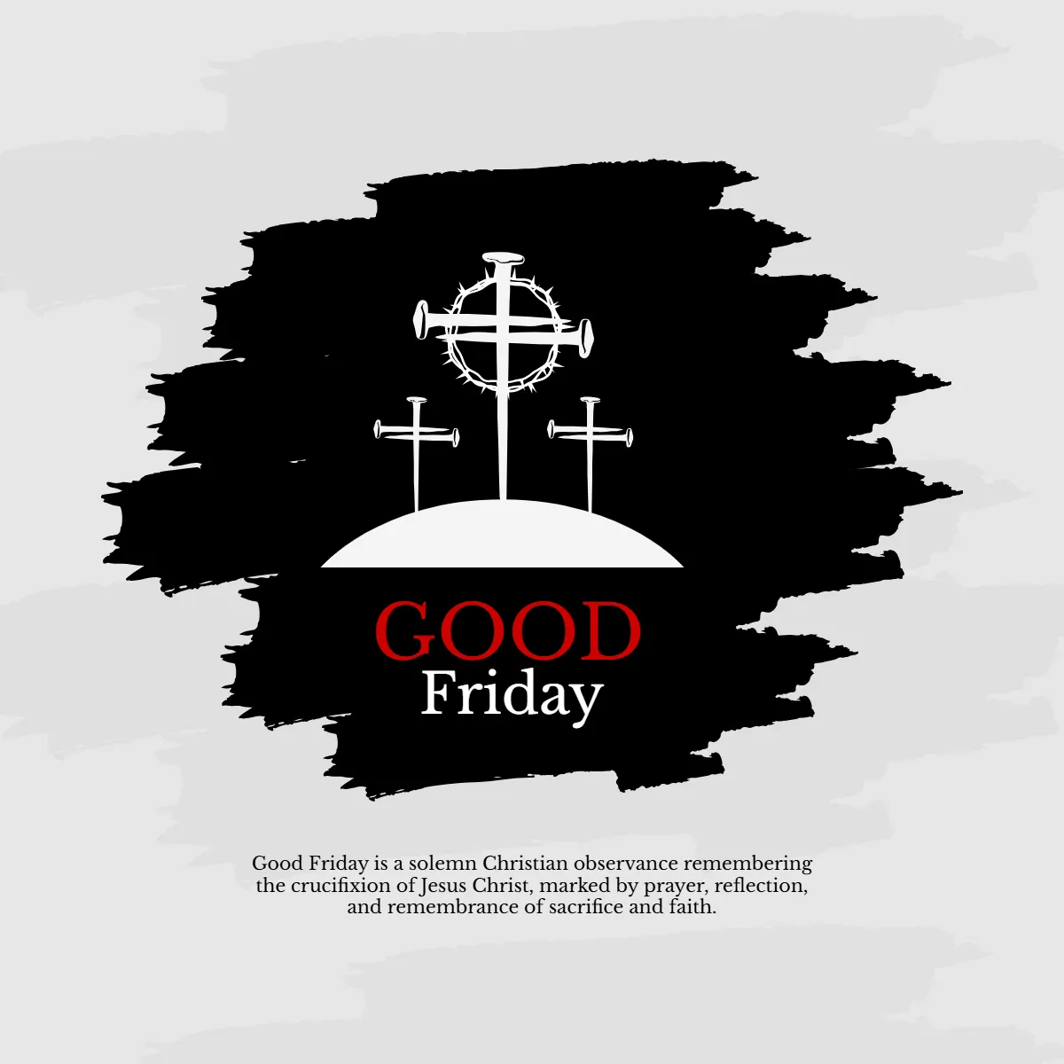 Free Good Friday Simple Cross with hill Clip Arts Template to Edit Online