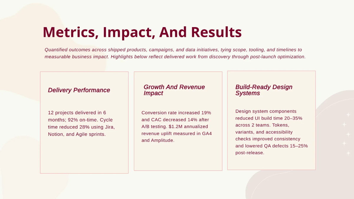 Free Portfolio Presentation with Work Showcase Template to Edit Online