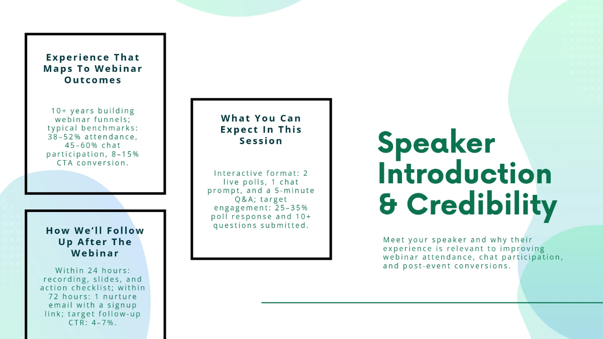 Free Webinar Presentation Slide Deck Template to Edit Online