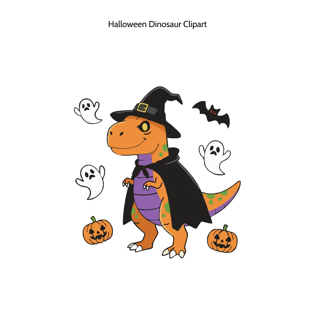 Free Halloween Dinosaur Vector Clipart (PNG, SVG) to Edit Online