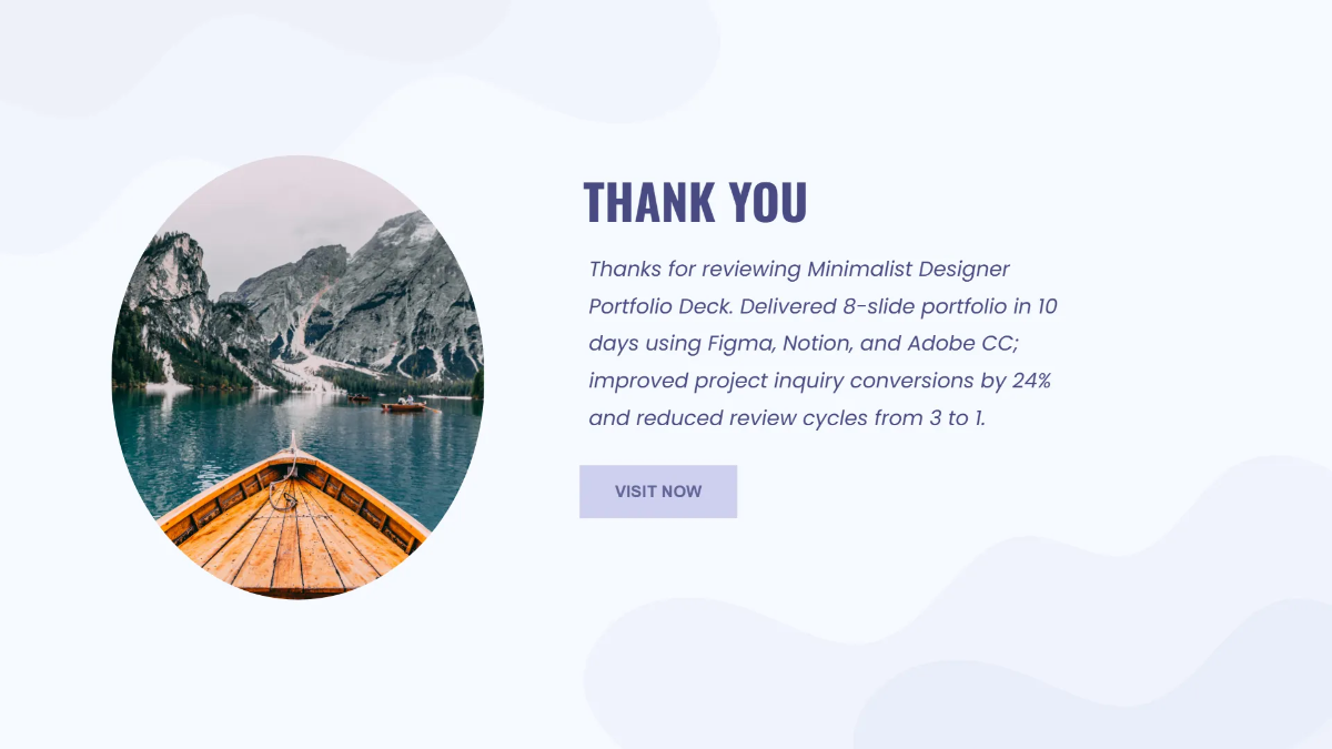 Free Minimalist Designer Portfolio Deck Template to Edit Online