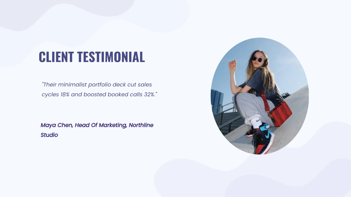 Free Minimalist Designer Portfolio Deck Template to Edit Online