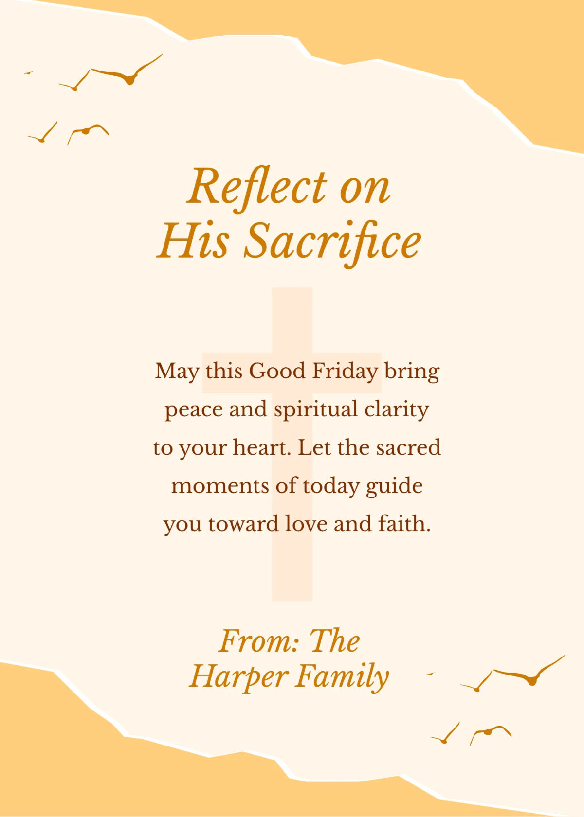 Free Sacred Reflection Good Friday Wishes Template to Edit Online