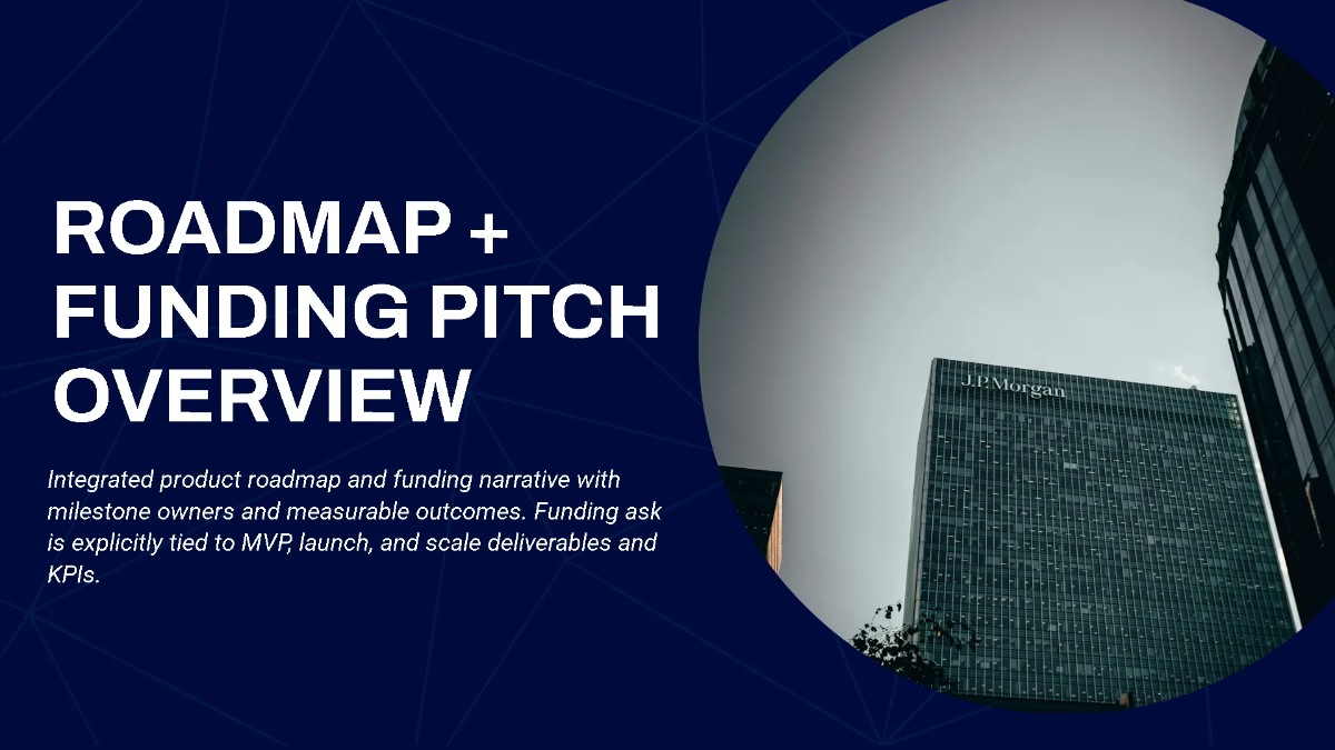 Free Product Roadmap & Funding Pitch Deck Template to Edit Online