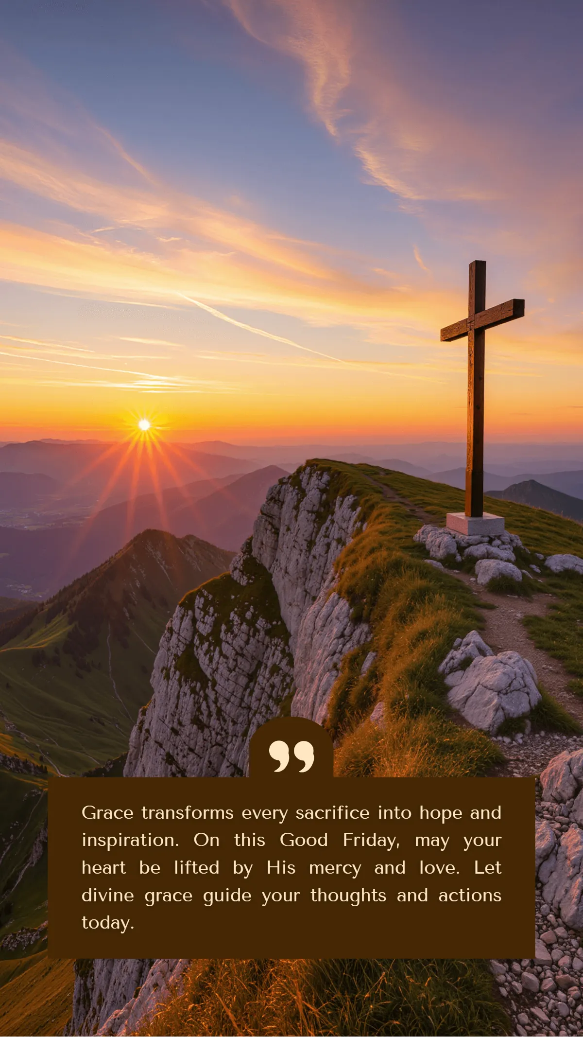 Free Golden Grace Good Friday Quote Template to Edit Online