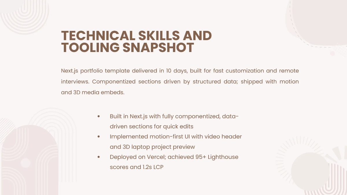 Free Portfolio Presentation for Web Developers Template to Edit Online