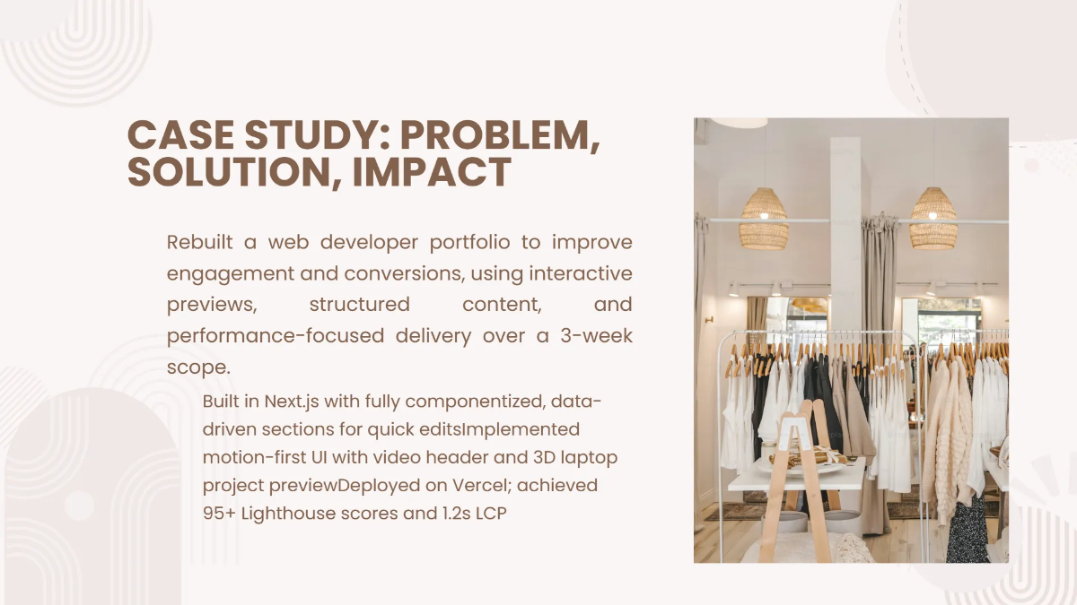 Free Portfolio Presentation for Web Developers Template to Edit Online