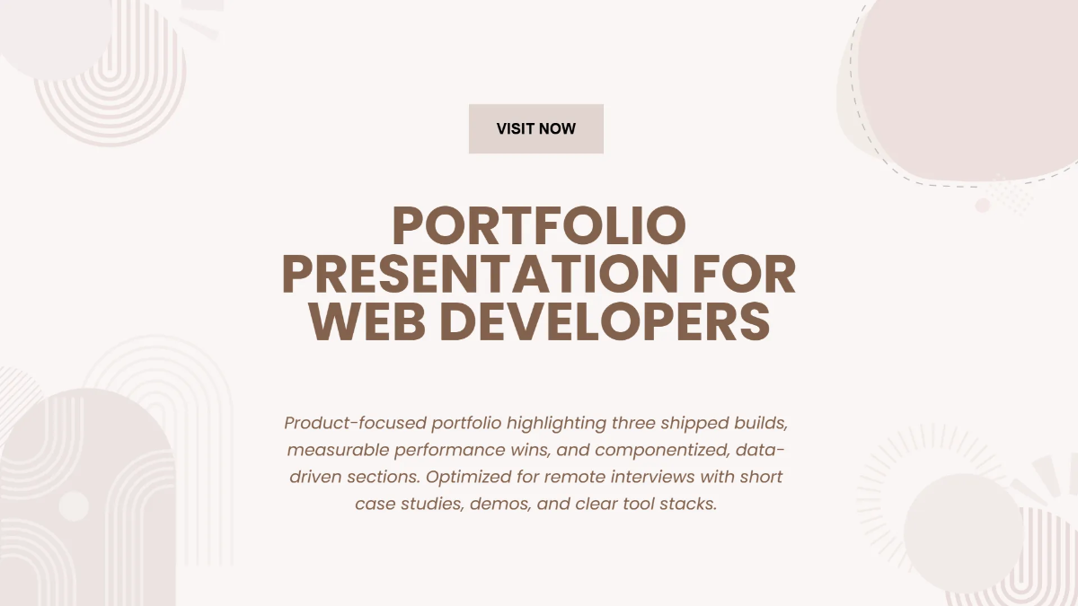 Free Portfolio Presentation for Web Developers Template to Edit Online