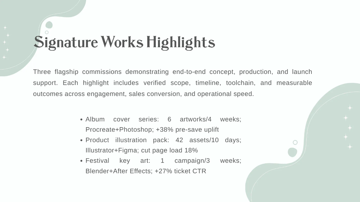 Free Digital Artist Portfolio Template to Edit Online