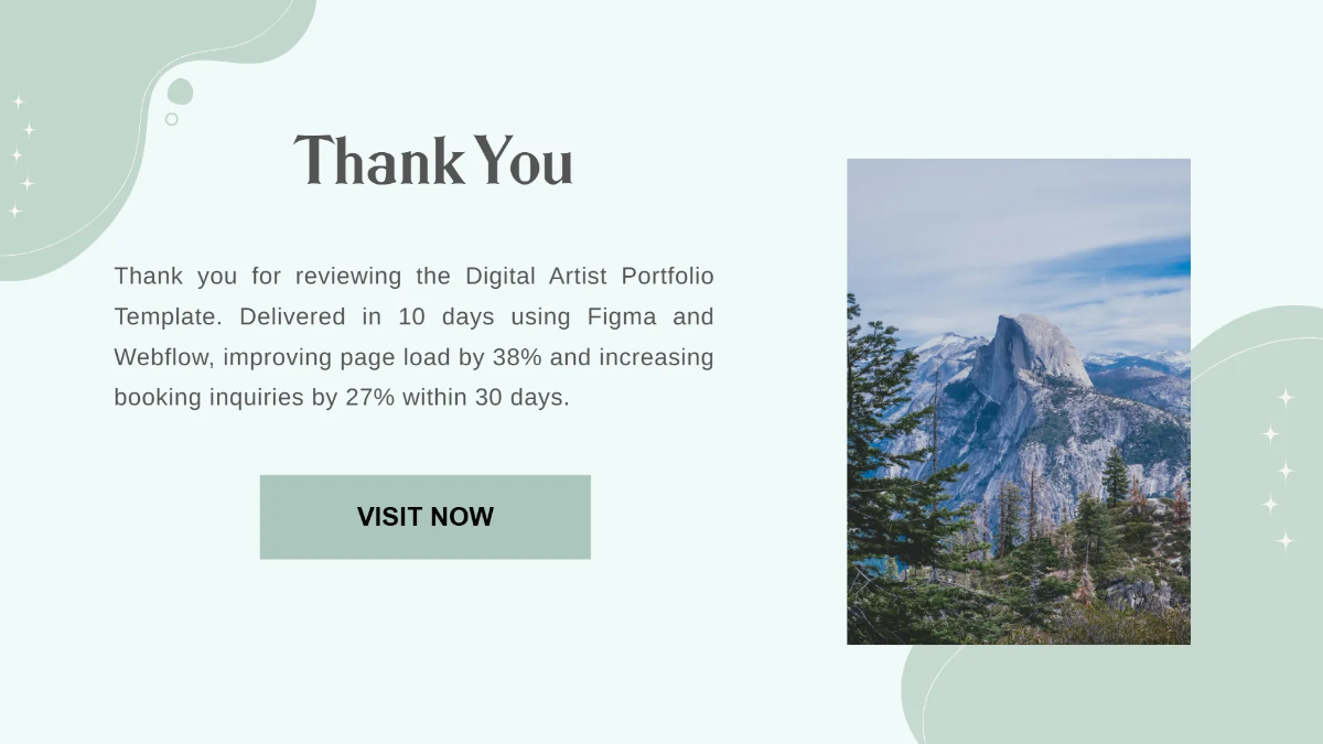 Free Digital Artist Portfolio Template to Edit Online