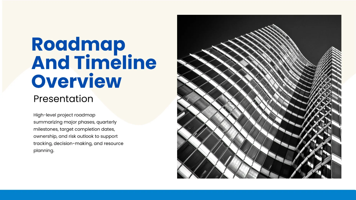 Free Roadmap and Timeline Presentation to Edit Online