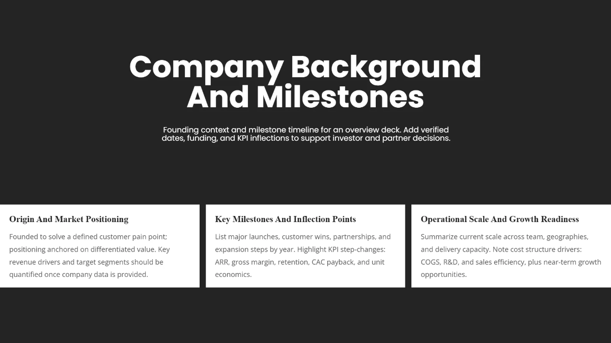 Free Company Overview Presentation Slides Template to Edit Online