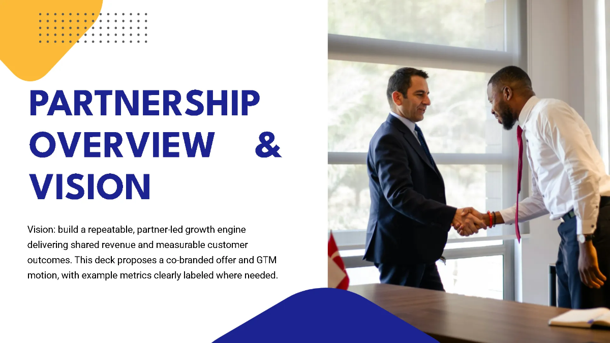 Free Strategic Partnership Pitch Deck Template to Edit Online