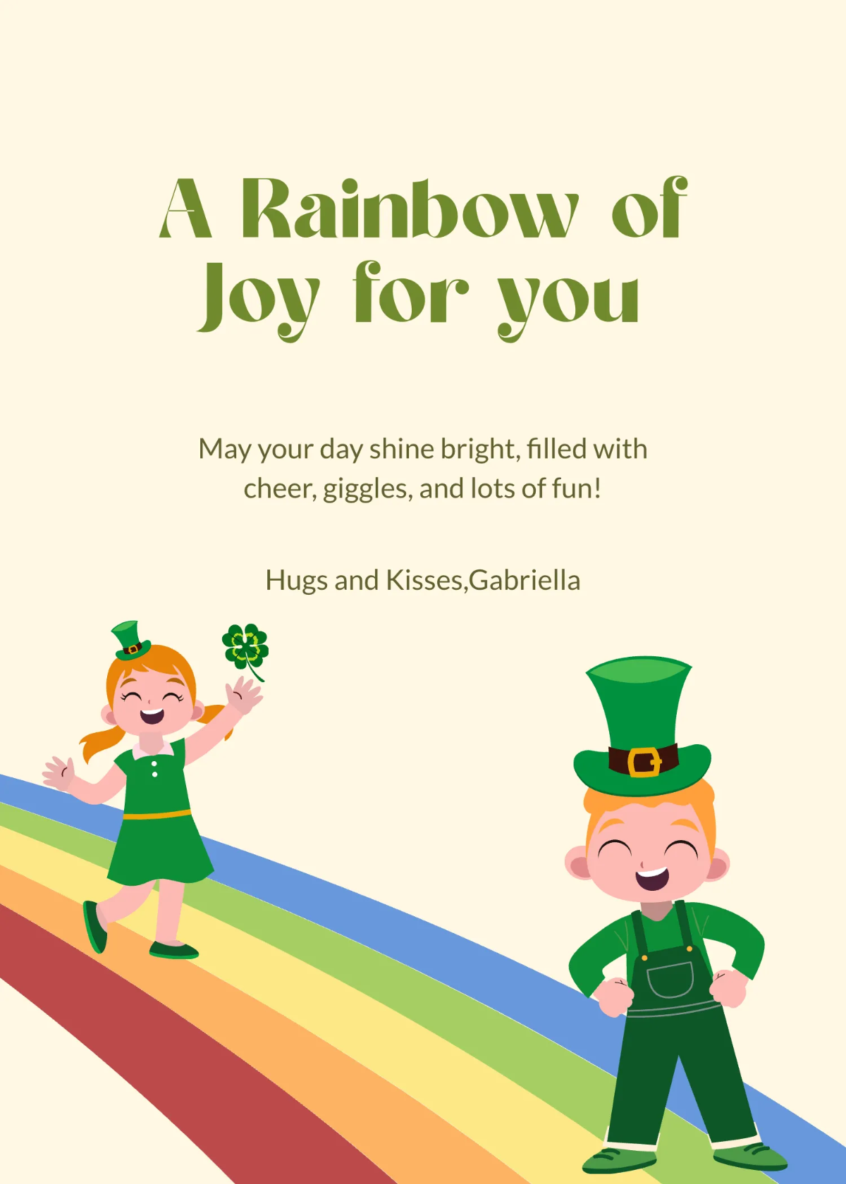 Free Kids  Animated  St. Patrick's Day Wishes Template to Edit Online