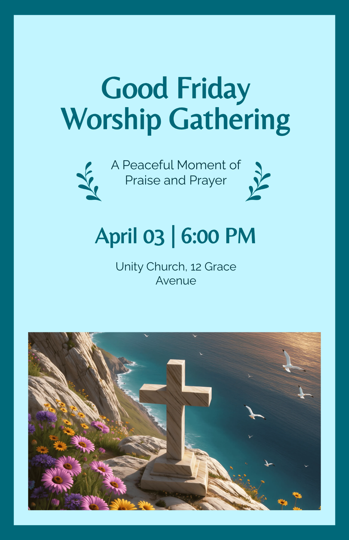Peaceful Worship Good Friday Poster Template