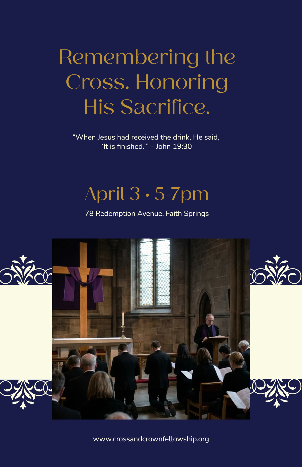Worship Service Good Friday Poster Template