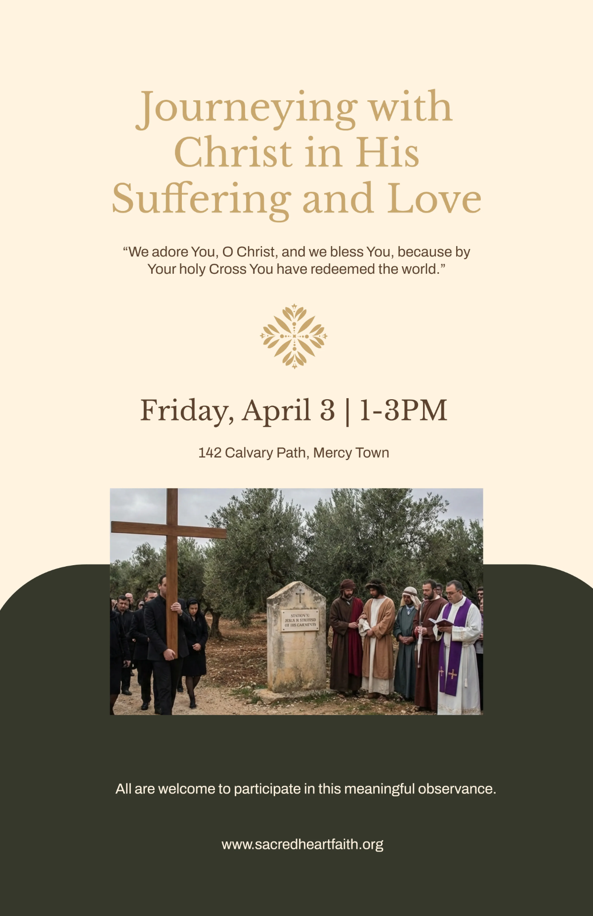 Stations Of The Cross Good Friday Poster Template