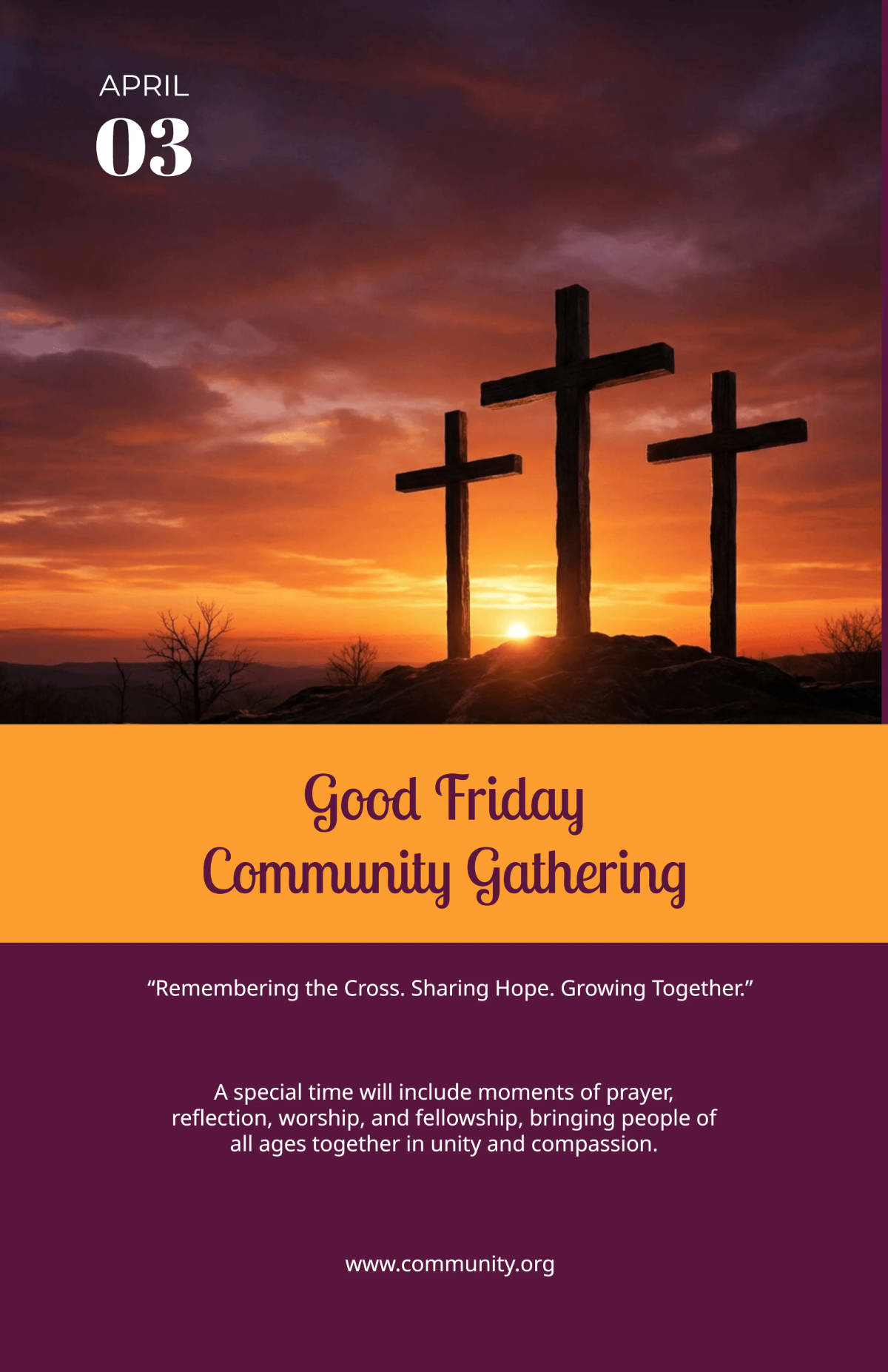 Free Community Good Friday Poster Template to Edit Online