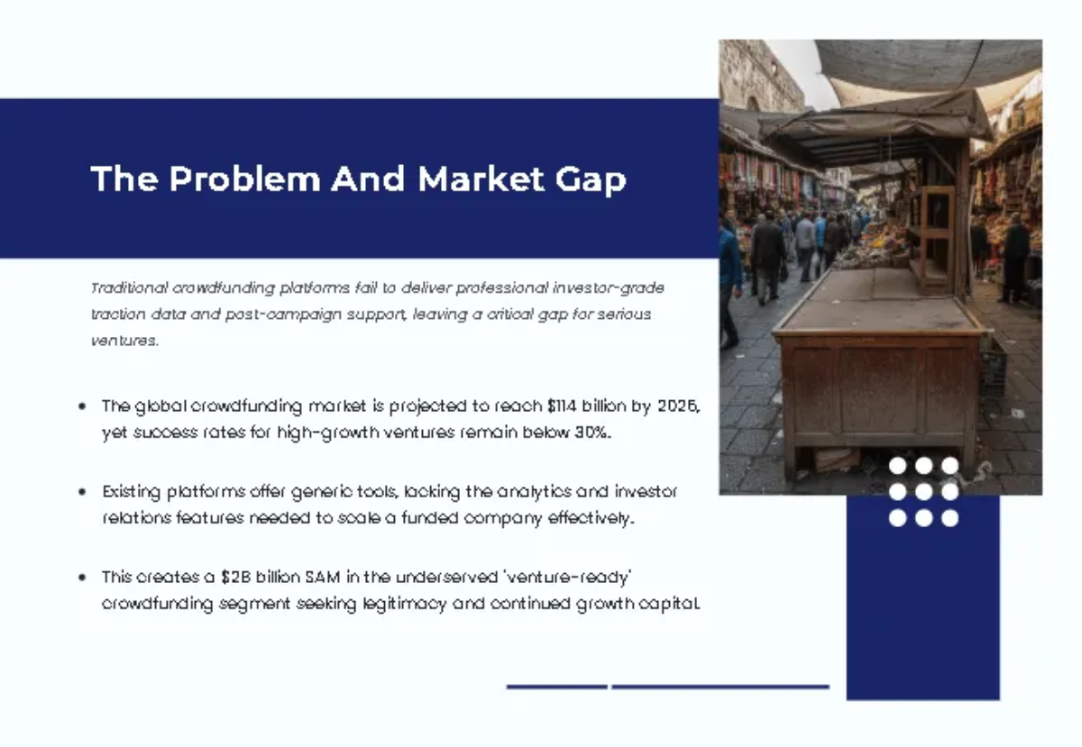 Free Crowdfunding Campaign Investor Pitch Deck Template to Edit Online