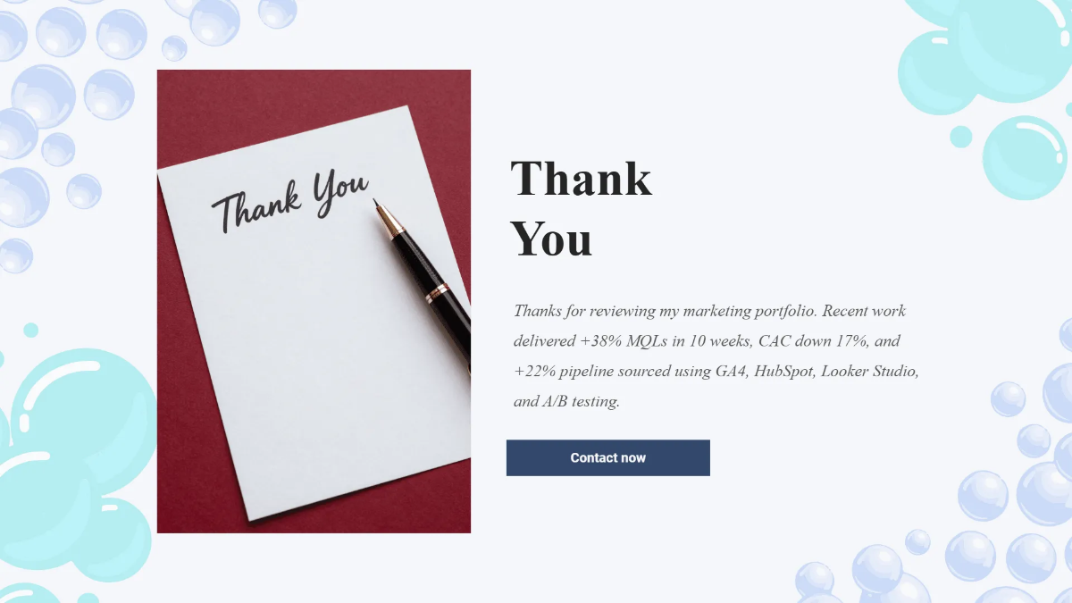 Free Marketing Portfolio Presentation Template to Edit Online