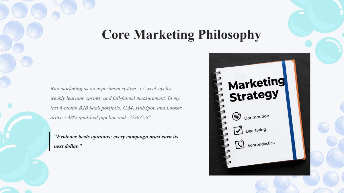 Free Marketing Portfolio Presentation Template to Edit Online