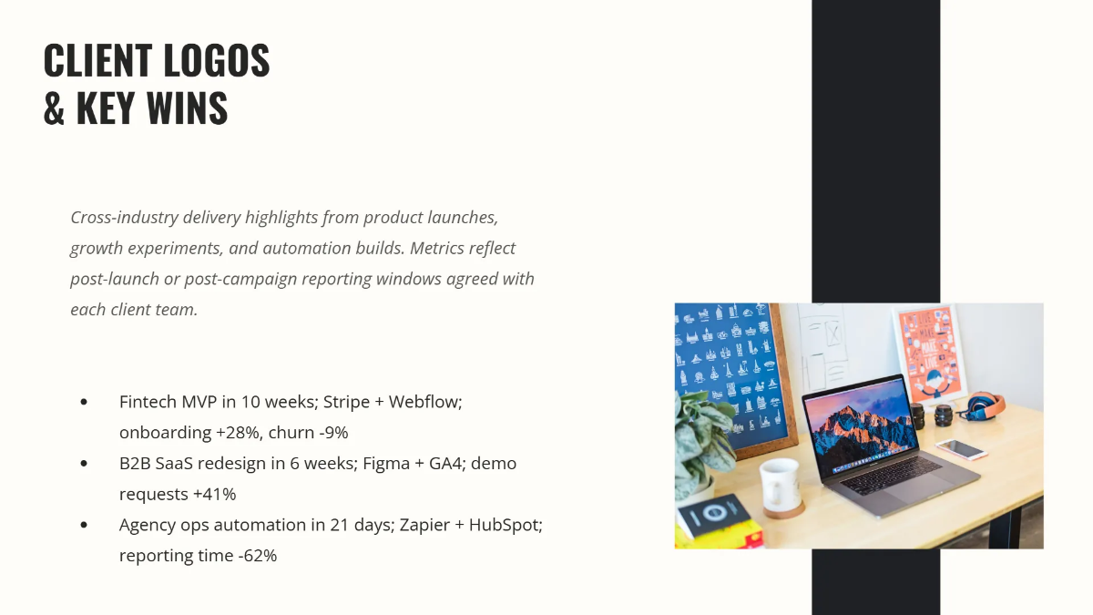 Free Portfolio for Startups & Agencies Template to Edit Online