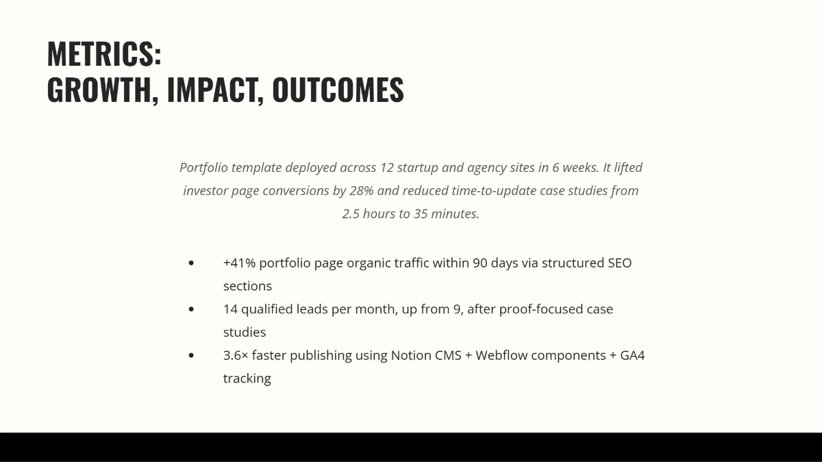 Free Portfolio for Startups & Agencies Template to Edit Online